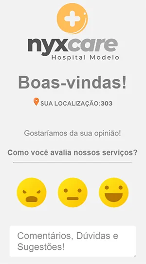 Tela de pesquisa de satisfação do app de hospitalidade