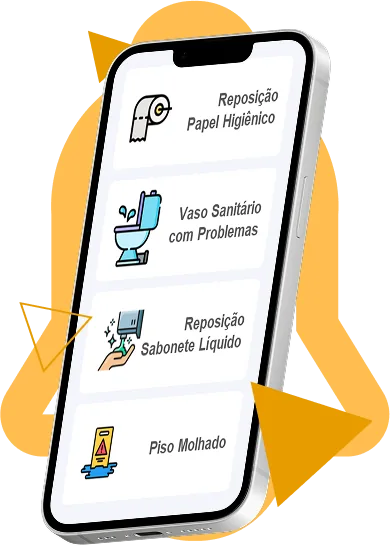Tela de itens de solicitação do app de hospitalidade